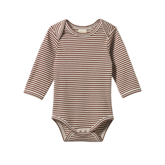 LONG SLEEVE BODYSUIT | Pinecone Stripe-Web-front
