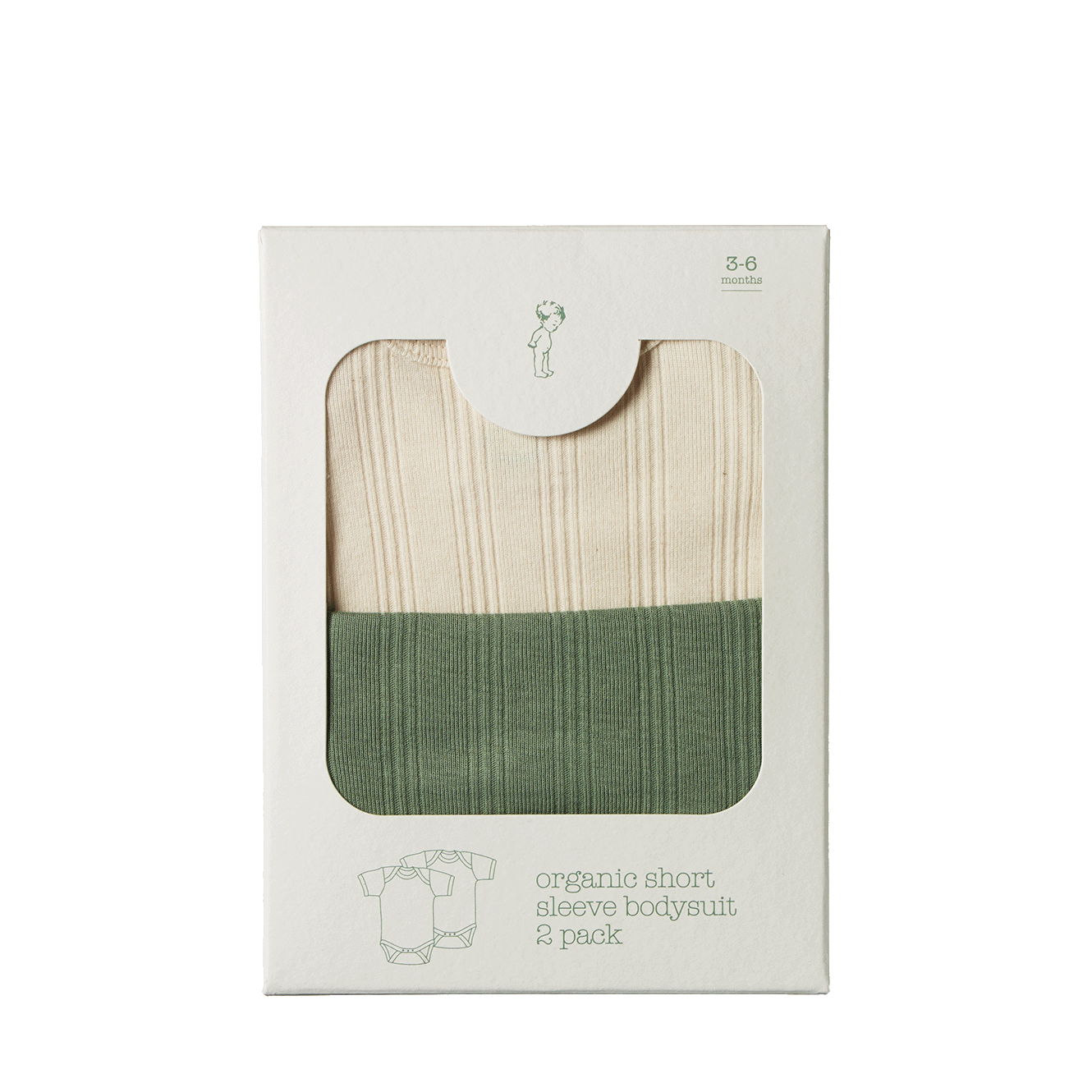 S/S BODYSUIT DERBY 2 PACK | Natural/Nettle-Extra Img - 2