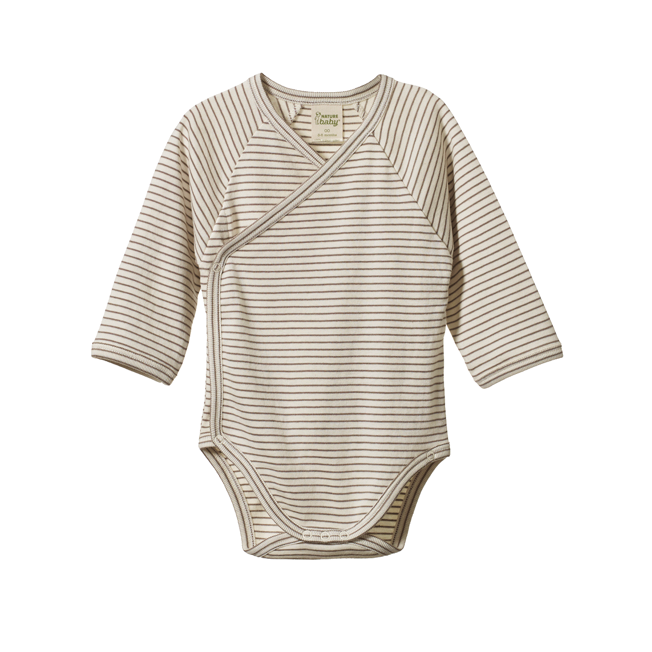 L/S KIMONO BODYSUIT | Mushroom Pinstripe-Extra Img - 2